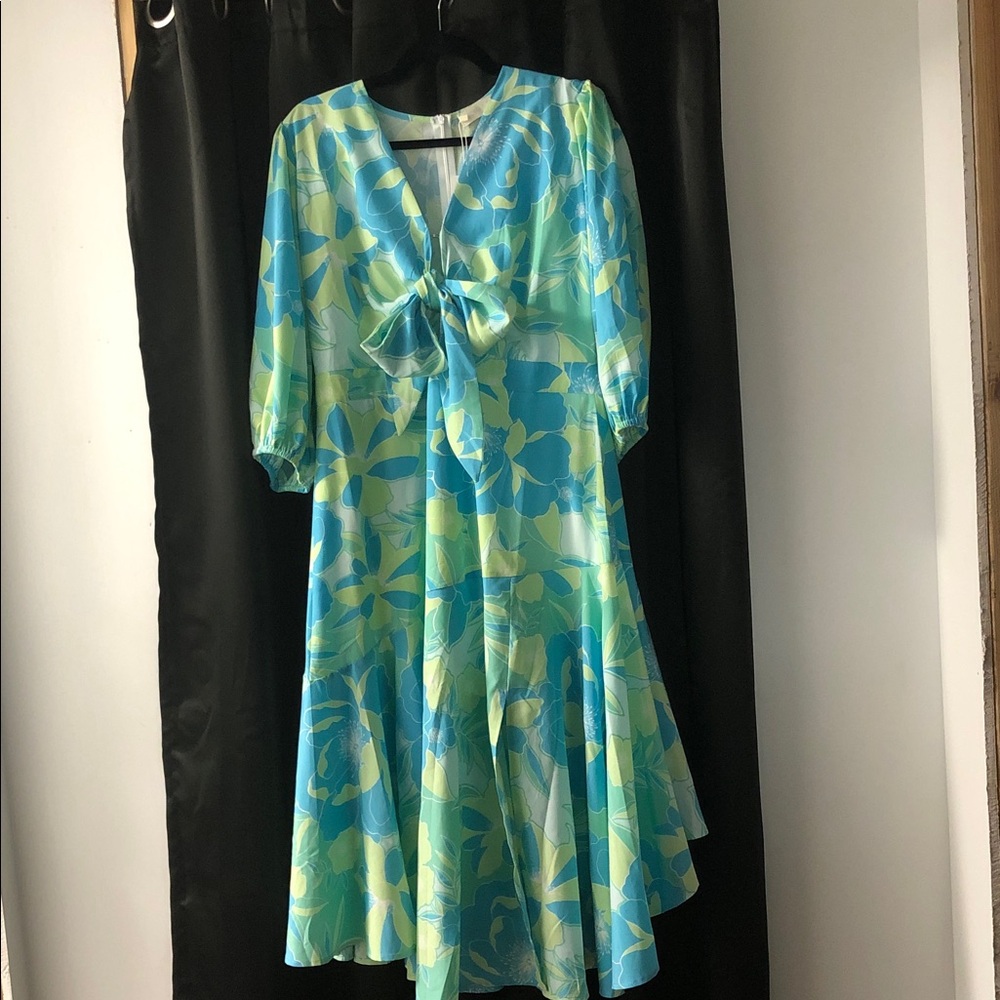 Floral Blue and Green Dress